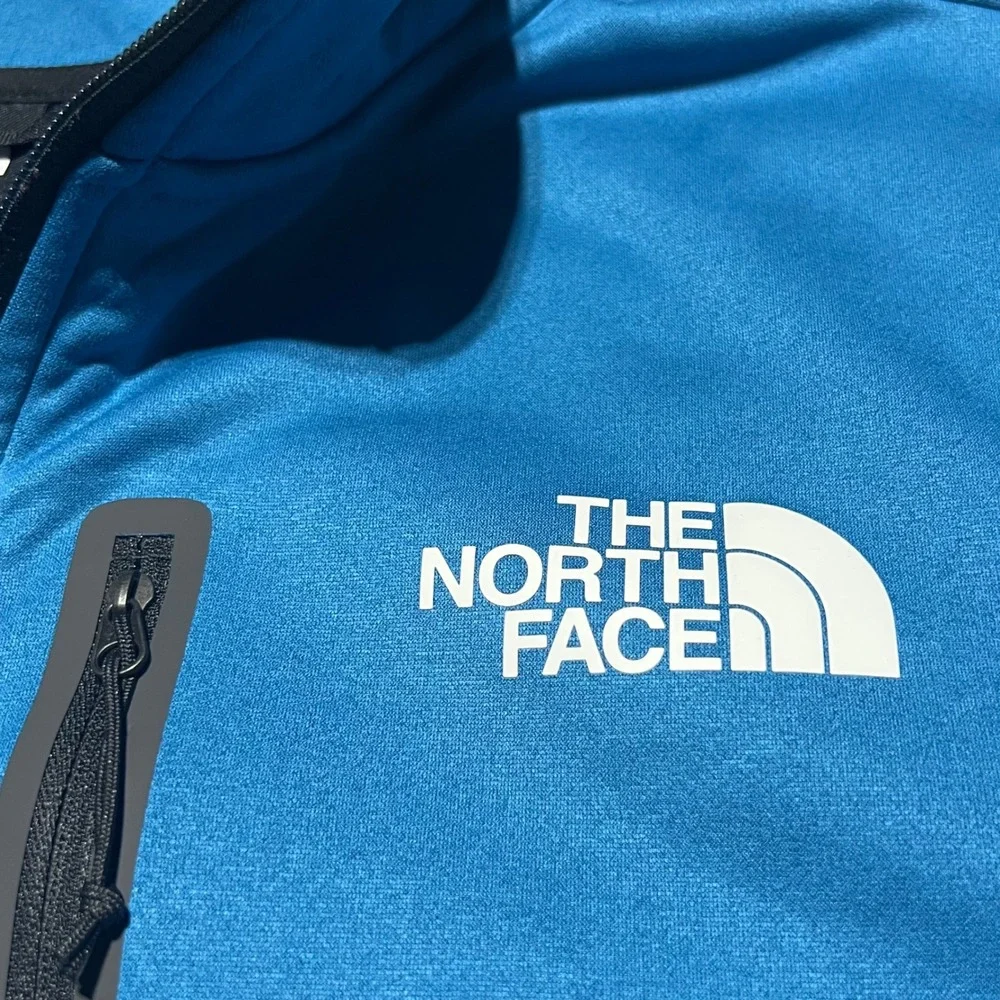 The North Face Mens Blue 1/4 Zip Pullover Fleece Jacket Large Chest Pocket